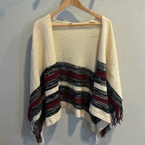 Poncho with fringe